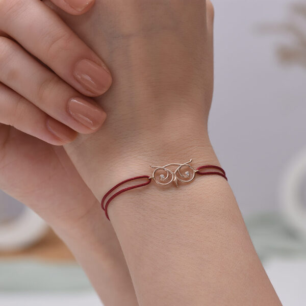 Baykuş Pırlanta ve Altın İp Bileklik