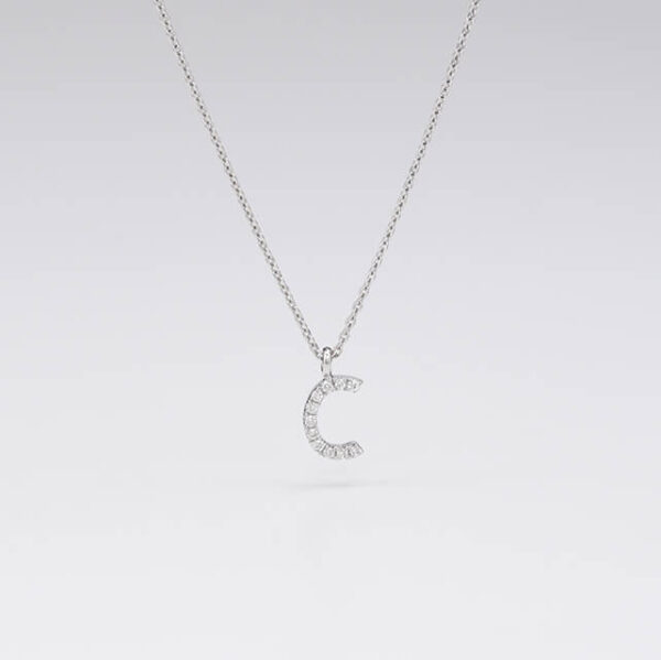 C harf pırlanta ve altın kolye