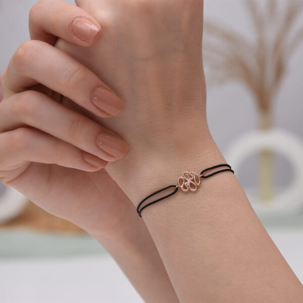 Dalga Pırlanta ve Altın İp Bileklik