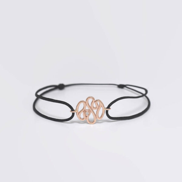 Dalga Pırlanta ve Altın İp Bileklik