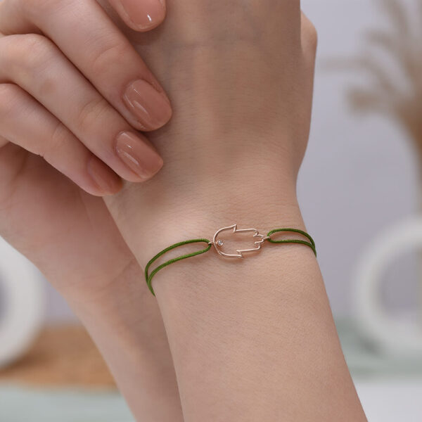 Fatima Eli Pırlanta ve Altın İp Bileklik