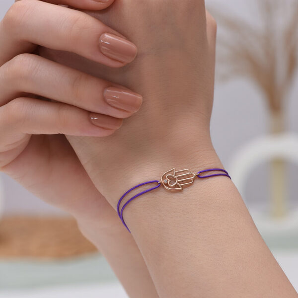 Fatima Eli Pırlanta ve Altın İp Bileklik