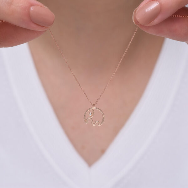 Fil Pırlanta ve Altın Kolye