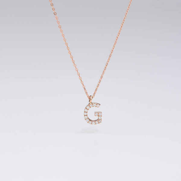 G harf pırlanta ve altın kolye