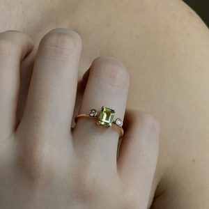 Peridot ve Pırlanta Yüzük