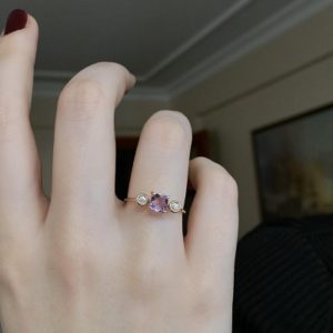 Ametist ve Pırlanta Yüzük