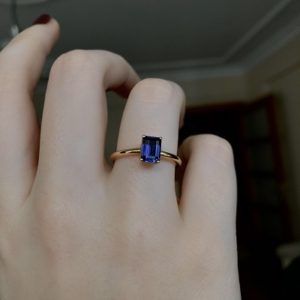 Kuvars Safir Altın Yüzük