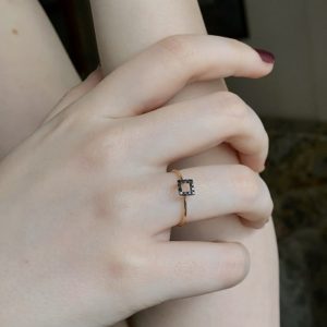 Kare Siyah Pırlanta Yüzük