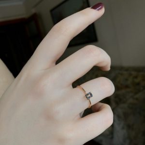 Dikdörtgen Siyah Pırlanta Yüzük