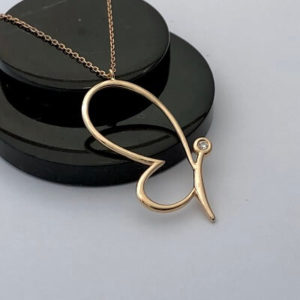 Kanadı Kalpli Kelebek Pırlanta Kolye