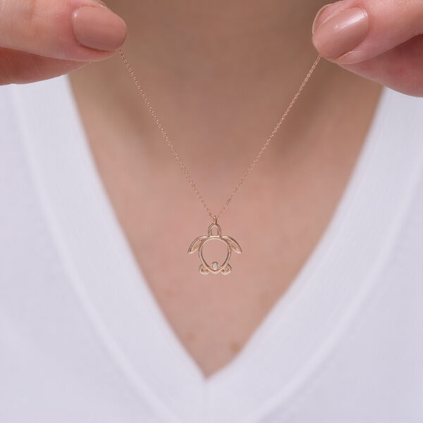 Kaplumbağa Pırlanta ve Altın Kolye