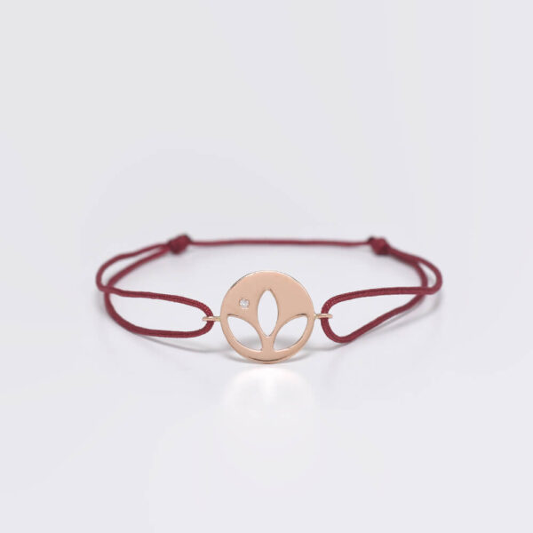 Lotus Pırlanta ve Altın İp Bileklik