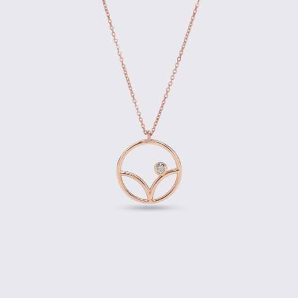 Lotus pırlanta ve altın kolye