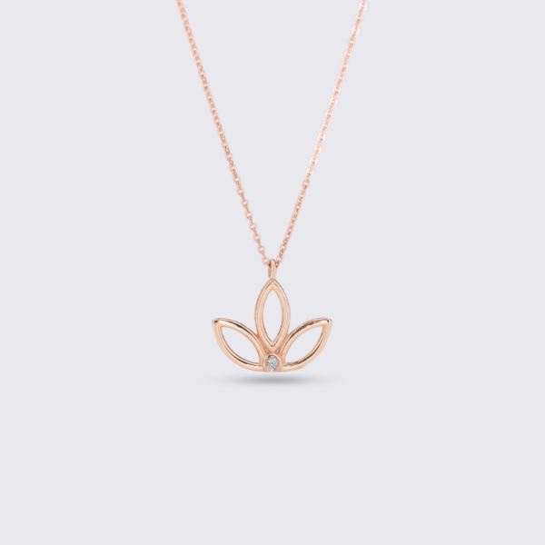 Lotus pırlanta ve altın kolye