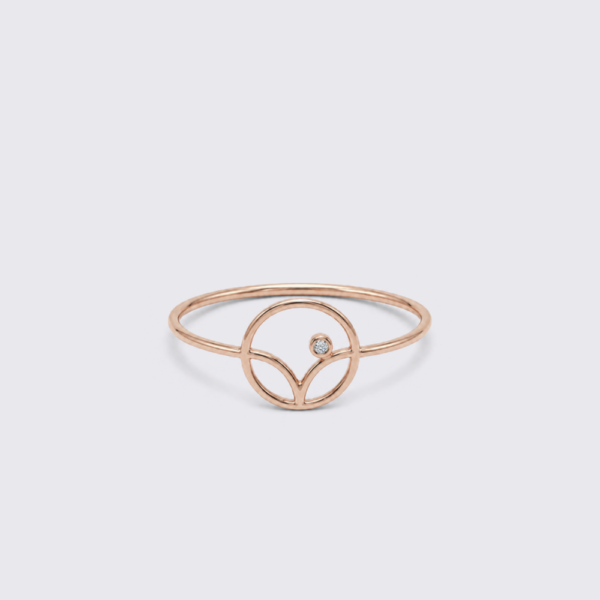 Lotus pırlanta ve altın yüzük