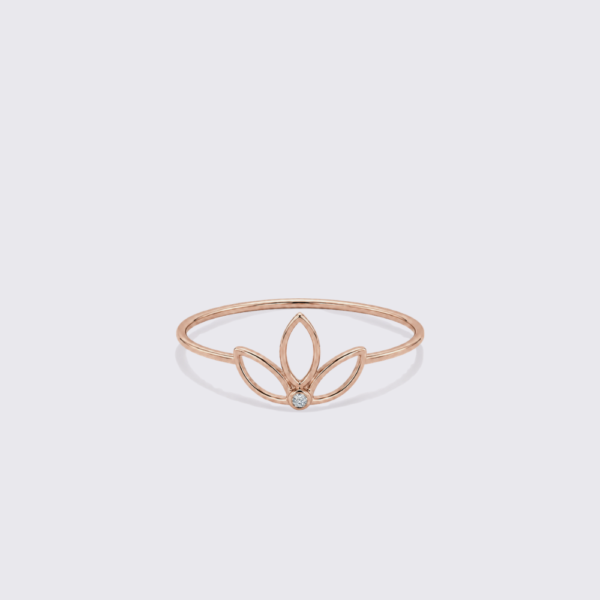 Lotus pırlanta ve altın yüzük