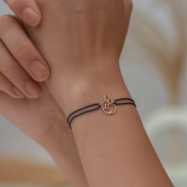 Mutlu aile pırlanta ve altın ip bileklik