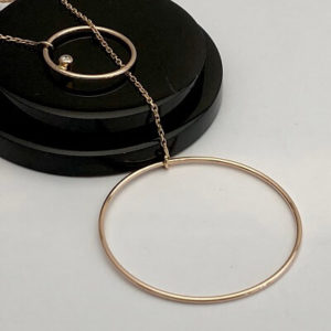 Uzun Yuvarlak Pırlanta Kolye