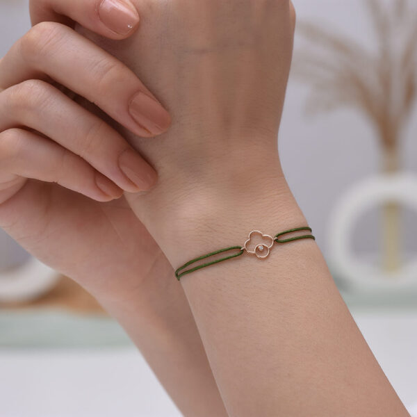 Yonca Pırlanta ve Altın İp Bileklik