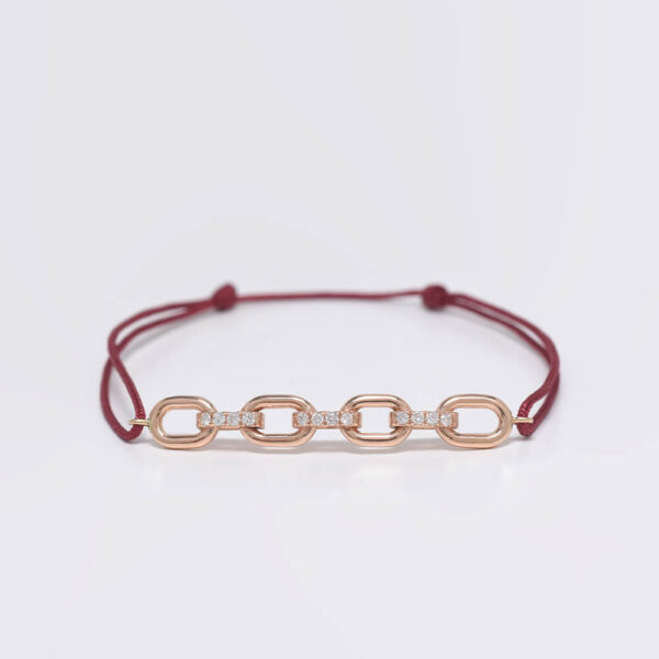 Zincir Pırlanta ve Altın İp Bileklik