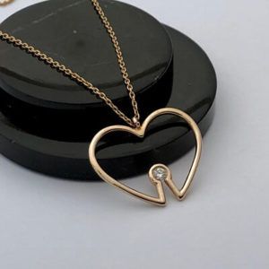 Kalp Pırlanta Kolye