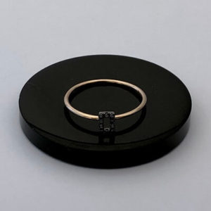 Dikdörtgen Siyah Pırlanta Yüzük