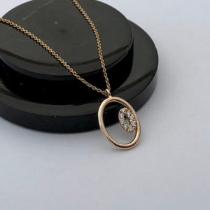 Oval Pırlanta Kolye