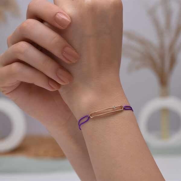 Bar Pırlanta ve Altın İp Bileklik