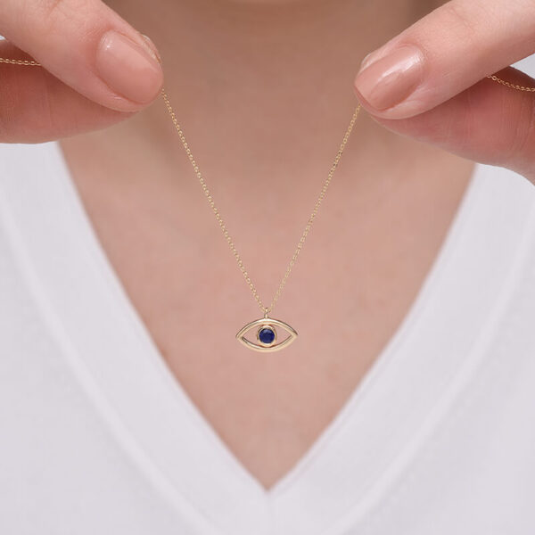 Göz safir ve altın kolye