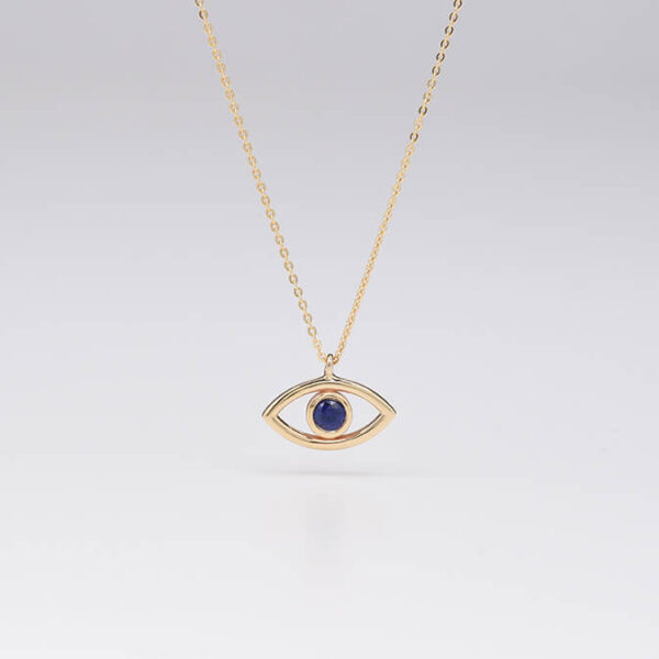 Göz safir ve altın kolye