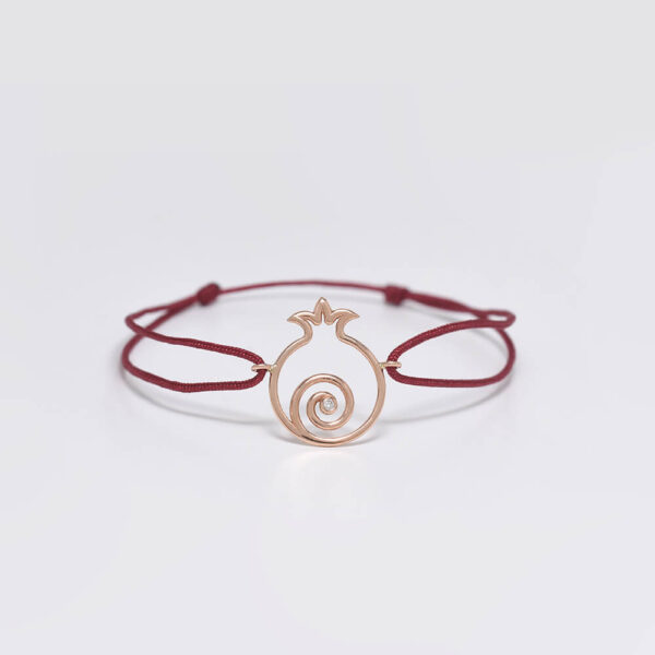 Nar pırlanta ve altın ip bileklik