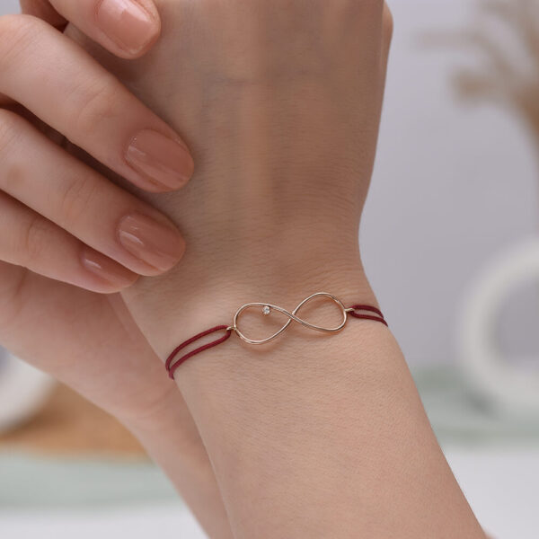 Sonsuzluk Pırlanta ve Altın İp Bileklik