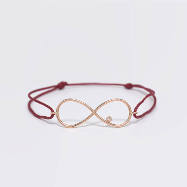 Sonsuzluk Pırlanta ve Altın İp Bileklik