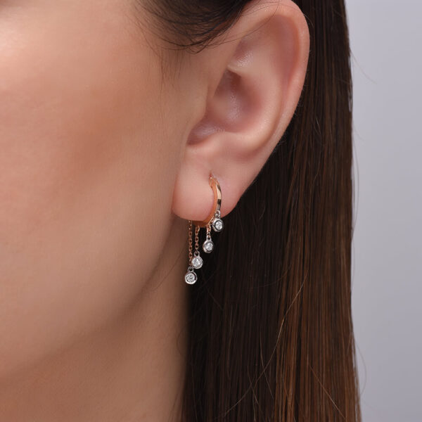 Tasarım pırlanta ve altın küpe