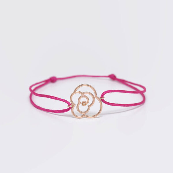 Çiçek Pırlanta ve Altın İp Bileklik