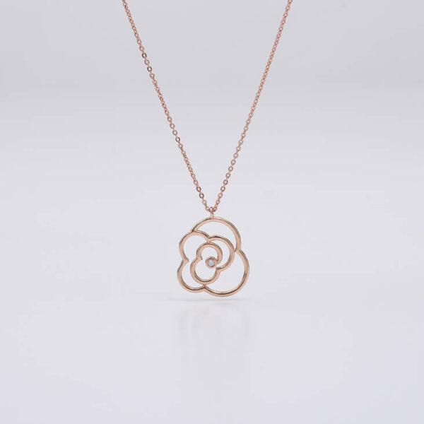 Çiçek pırlanta ve altın kolye