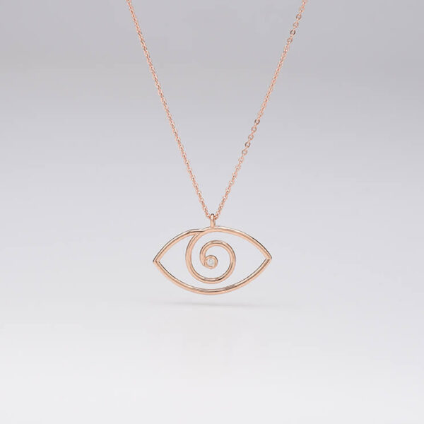 Göz pırlanta ve altın kolye