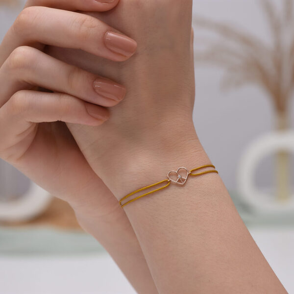 Kalp & Barış Pırlanta ve Altın İp Bileklik