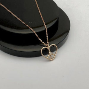 Kalp ve barış pırlanta kolye