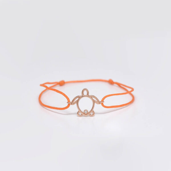 Kaplumbağa pırlanta ve altın ip bileklik