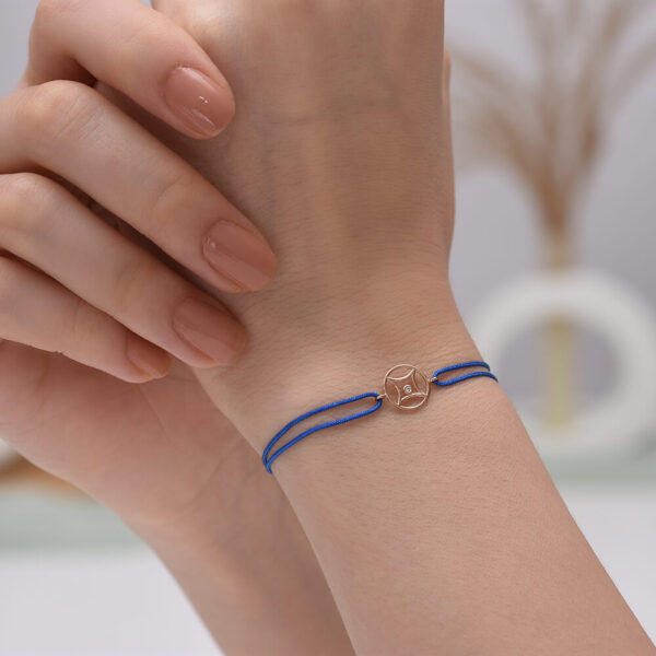 Lotus Pırlanta ve Altın İp Bileklik