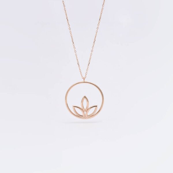 Lotus altın kolye