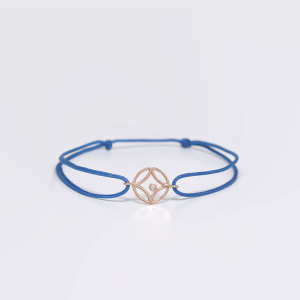 Lotus pırlanta ve altın ip bileklik