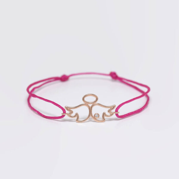 Melek Pırlanta ve Altın İp Bileklik