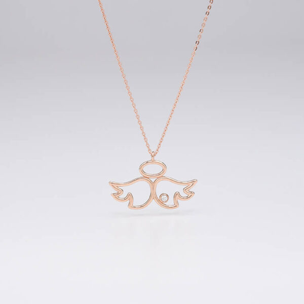 Melek pırlanta ve altın kolye