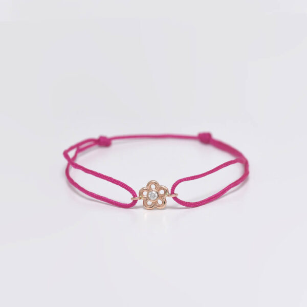 Papatya Pırlanta ve Altın İp Bileklik