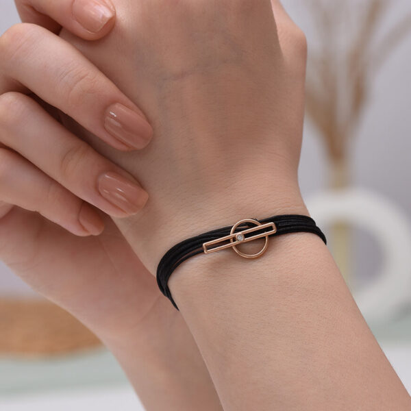 Bar Pırlanta ve Altın İp Bileklik