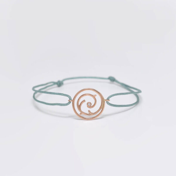 Bir Dilek Tut Pırlanta ve Altın İp Bileklik