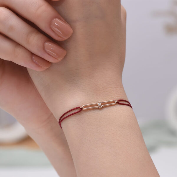 Bar Pırlanta ve Altın İp Bileklik