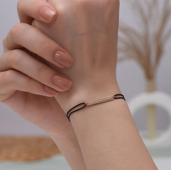 Bar Pırlanta ve Altın İp Bileklik